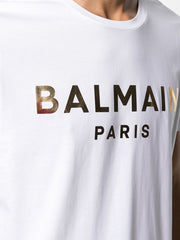 Balmain Gold foil logo short sleeve T-shirt