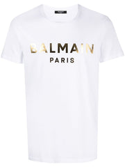 Balmain Gold foil logo short sleeve T-shirt