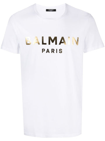 Balmain Gold foil logo short sleeve T-shirt