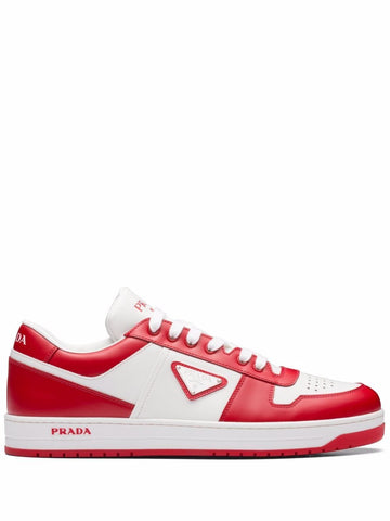 Prada triangle logo-patch low-top sneakers